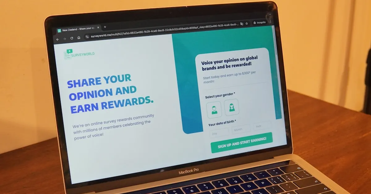 A laptop computer sitting on top of a wooden table